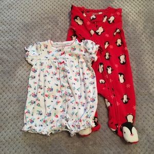 Carter's Sleeper and Floral Romper
